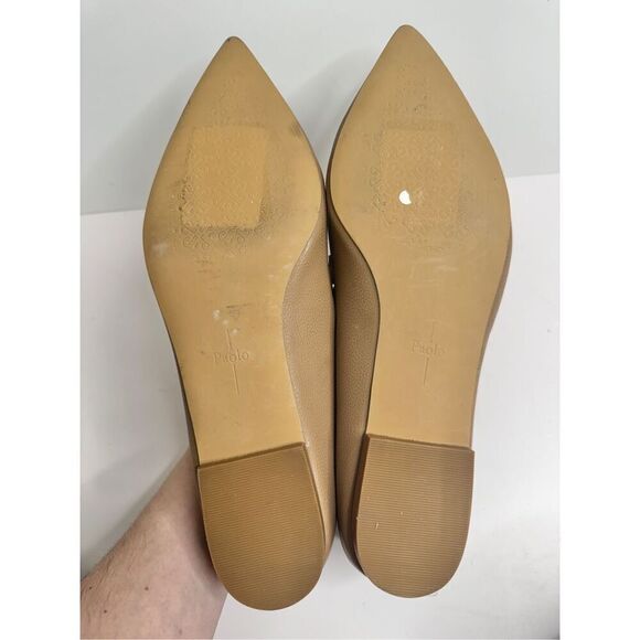 Linea Paolo Loafers Size 13 pointed Toe Leather Gold Chain Slip On Casual Shoes - Picture 9 of 9